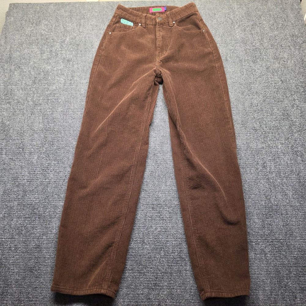 Empyre Tori Brown Corduroy High Waisted Straight Leg Pants Juniors Size 1